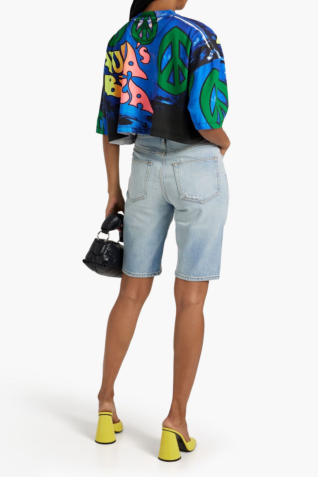 LOEWE PAULA'S IBIZA Cropped printed cotton-jersey T-shirt