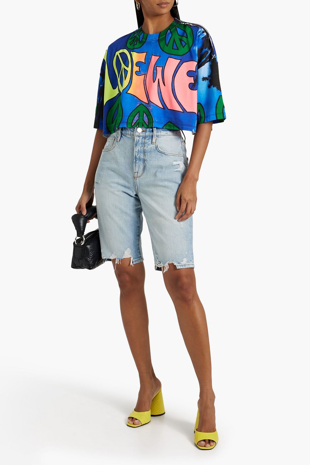 LOEWE PAULA'S IBIZA Cropped printed cotton-jersey T-shirt