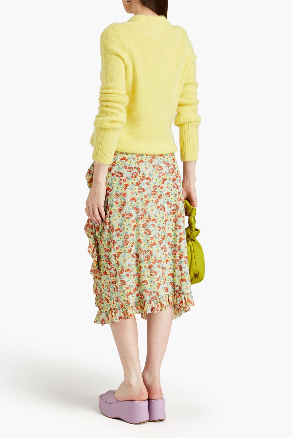 GANNI Brushed alpaca-blend sweater