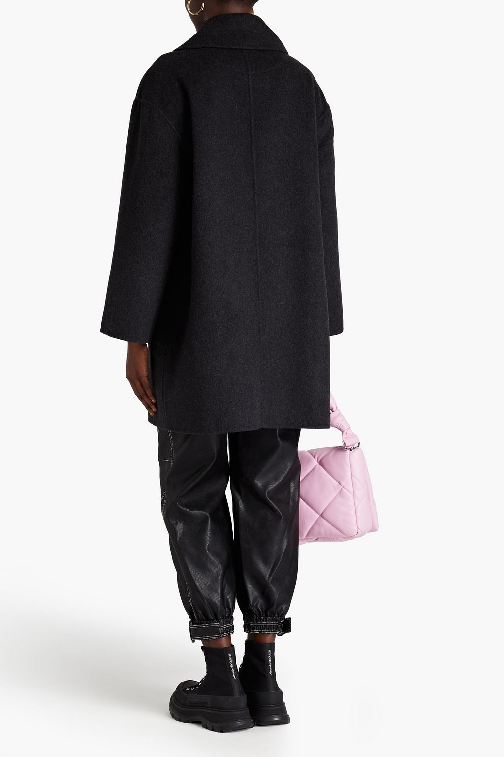 GANNI Oversized brushed wool-blend felt coat