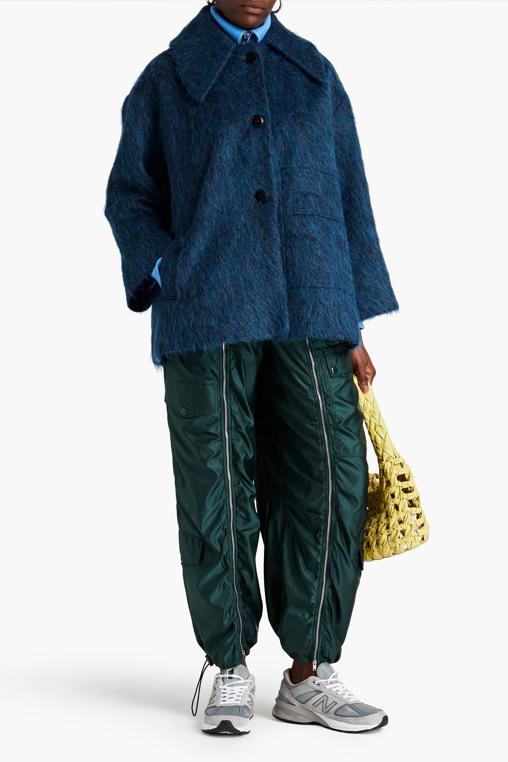 GANNI Oversized wool-blend coat