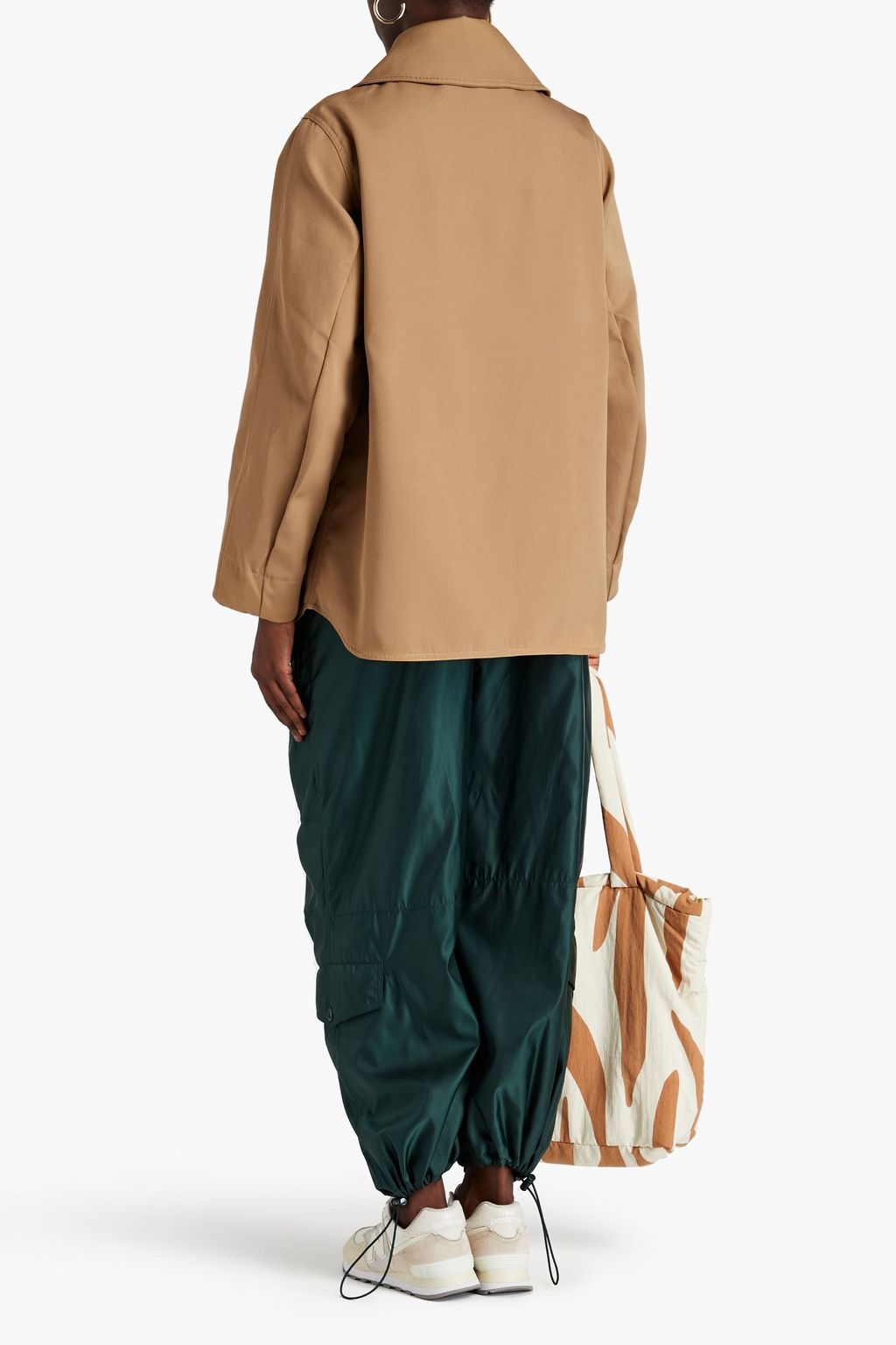 GANNI Tie-detailed twill jacket