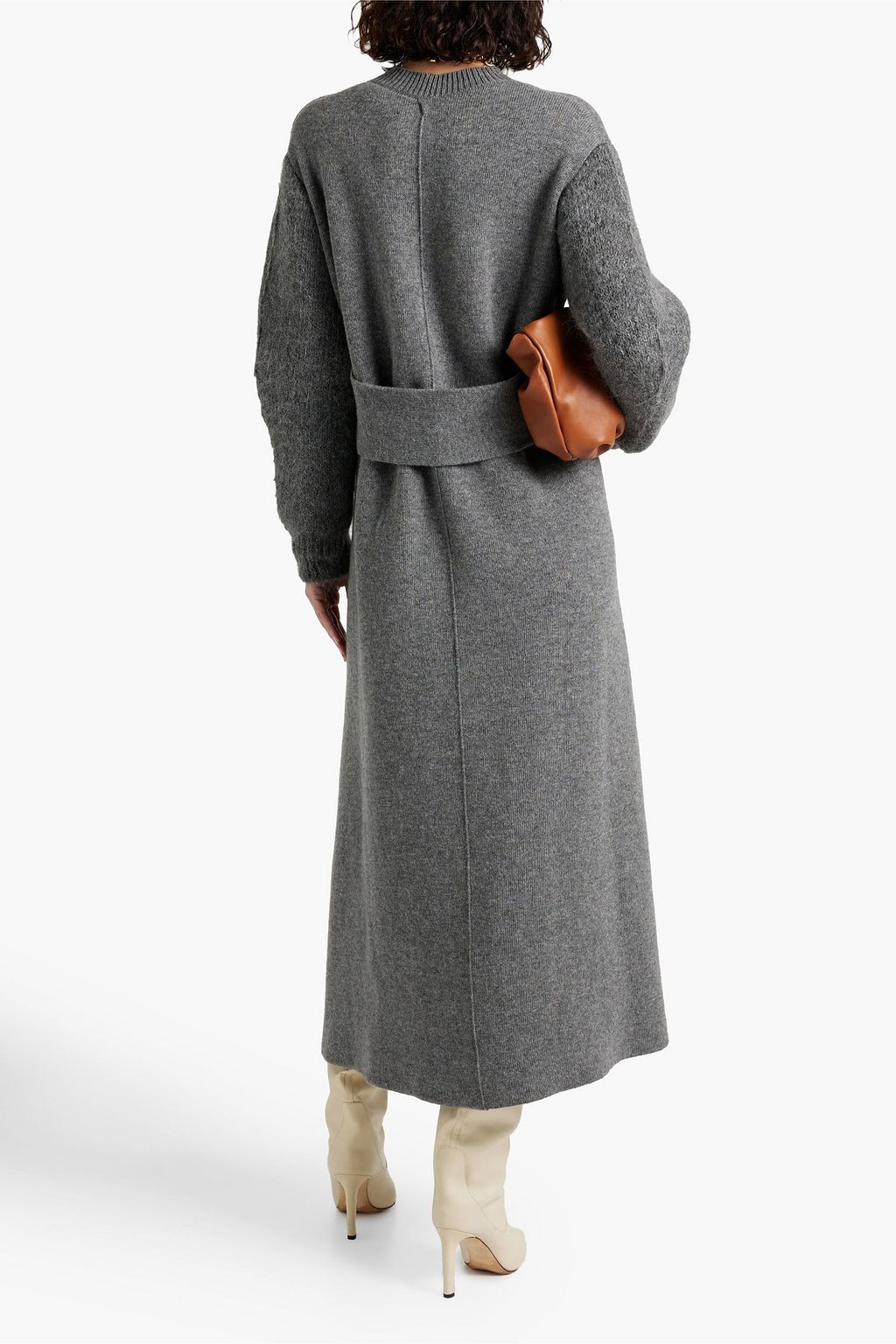 JIL SANDER Brushed wool and cashmere-blend midi dress