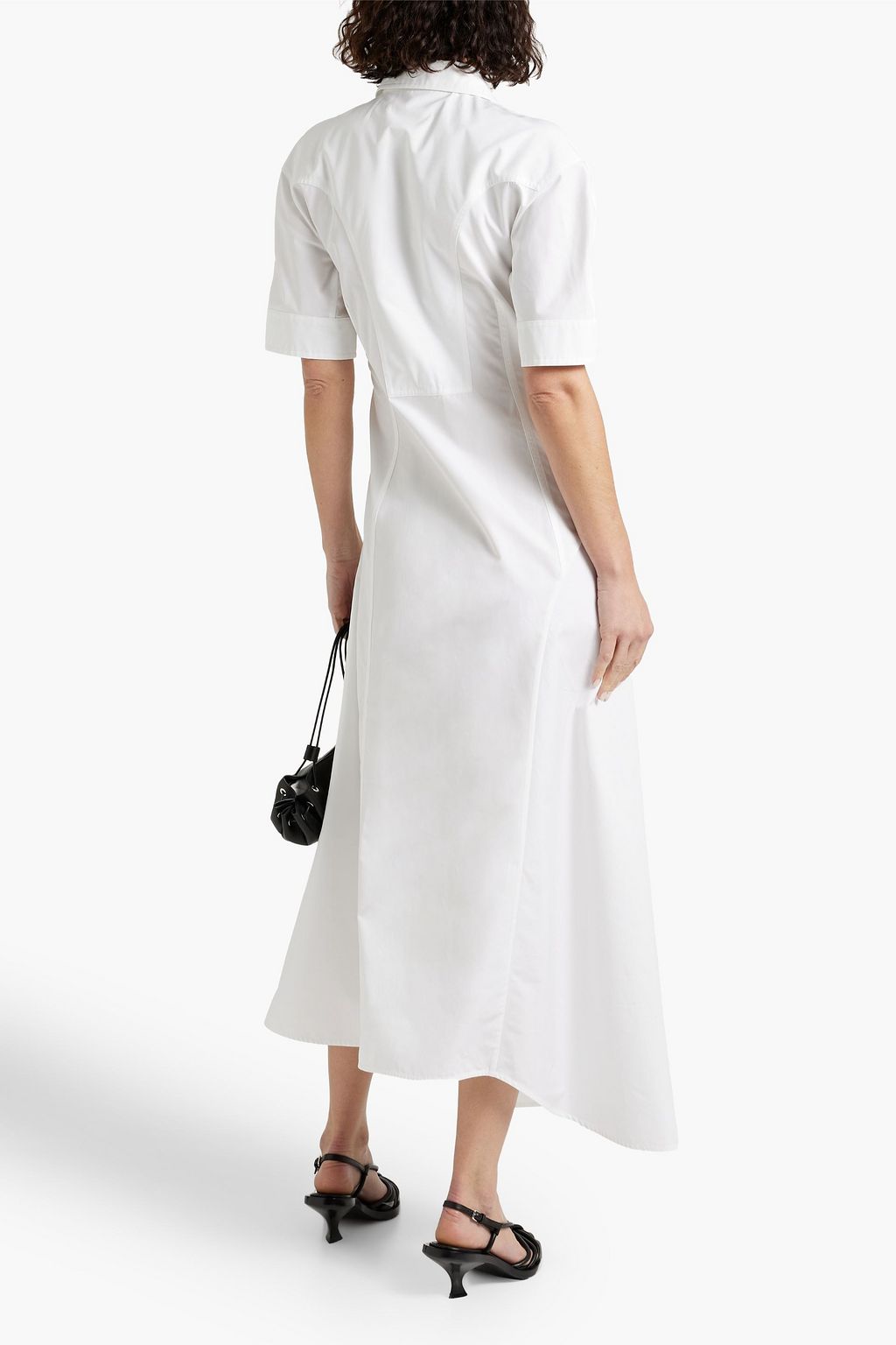 JIL SANDER Asymmetric cotton-poplin maxi shirt dress