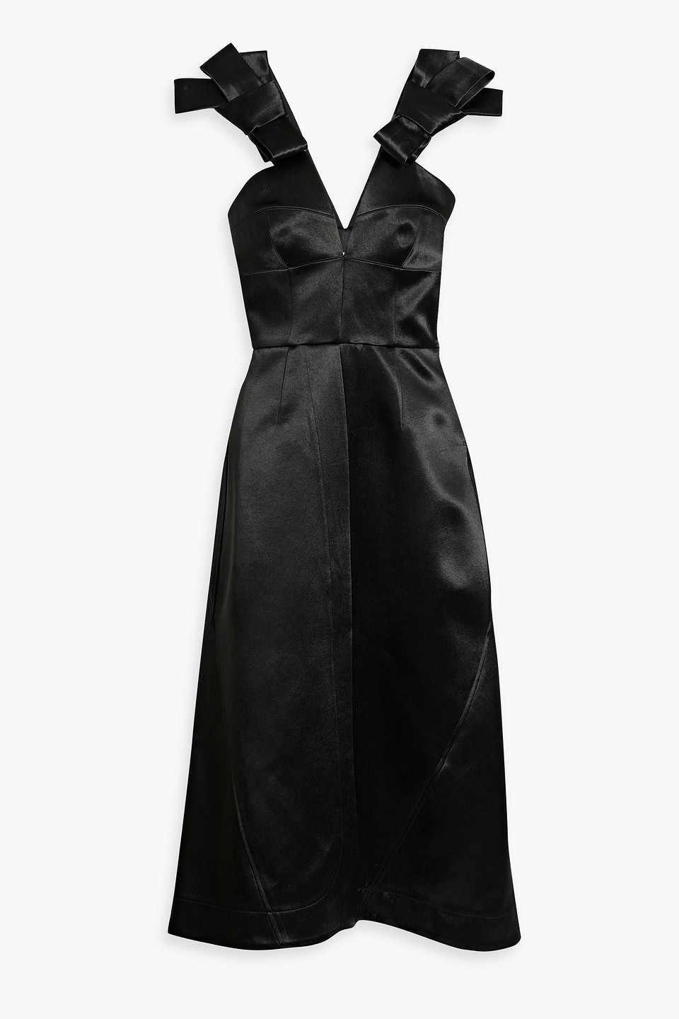 Jil Sander Black Satin Dress In Black