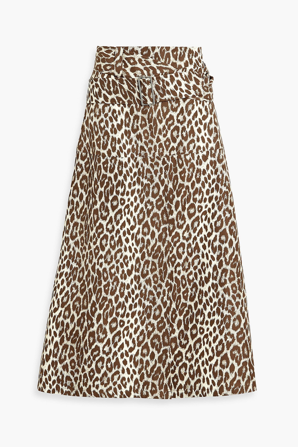 Jil Sander Leopard-print Cotton-blend Poplin Midi Skirt In Animal Print