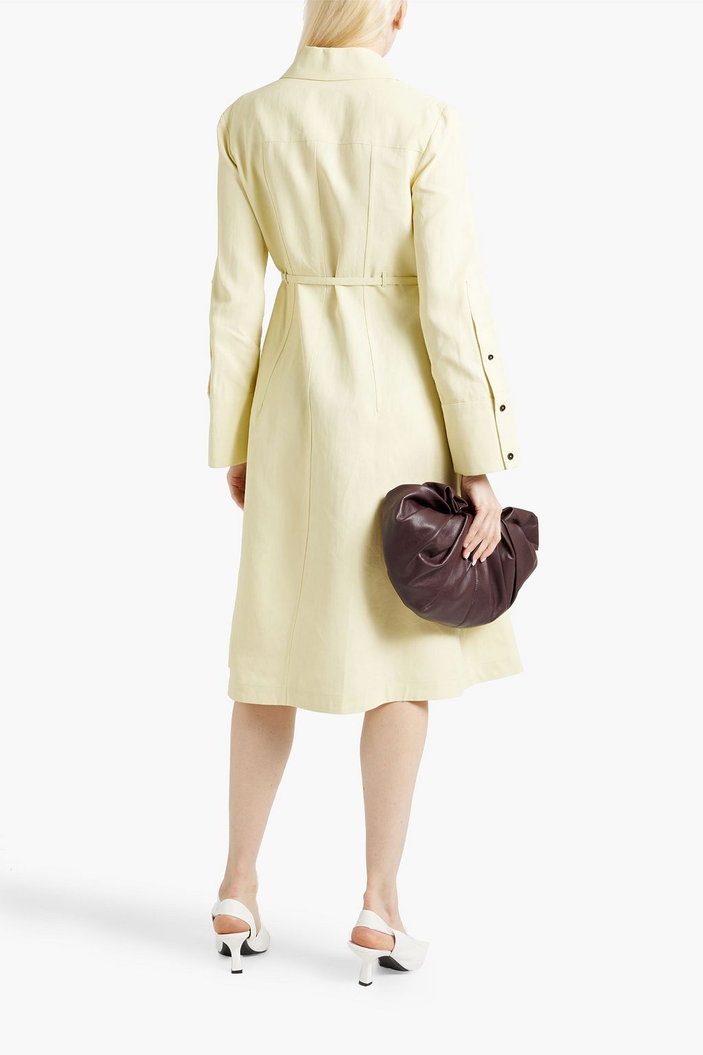 JIL SANDER Linen midi wrap dress