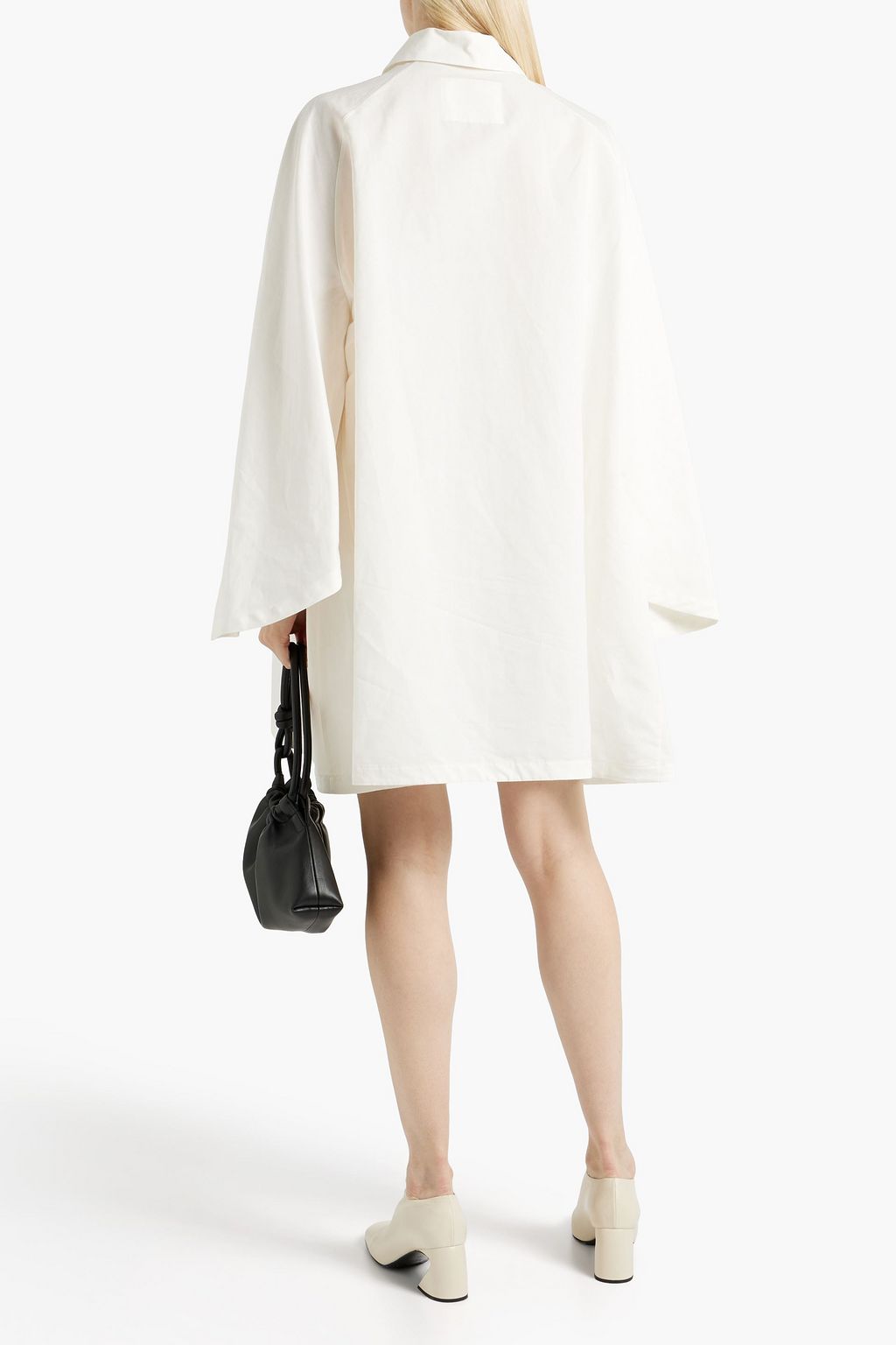 JIL SANDER Linen and cotton-blend mini shirt dress
