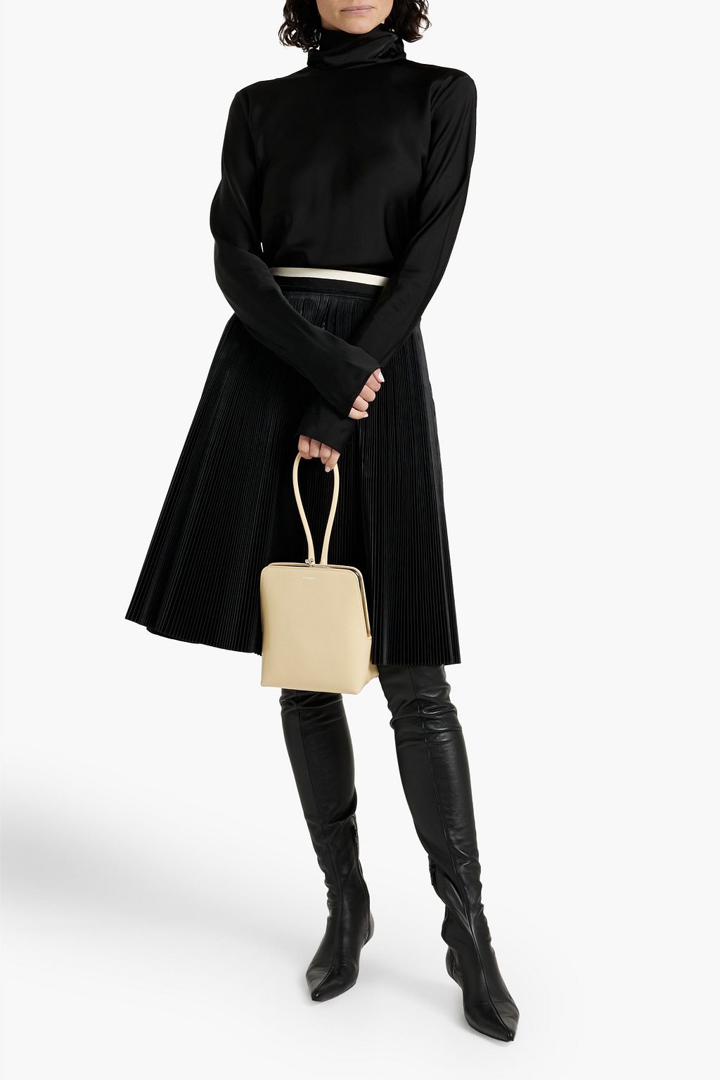 JIL SANDER Satin turtleneck top
