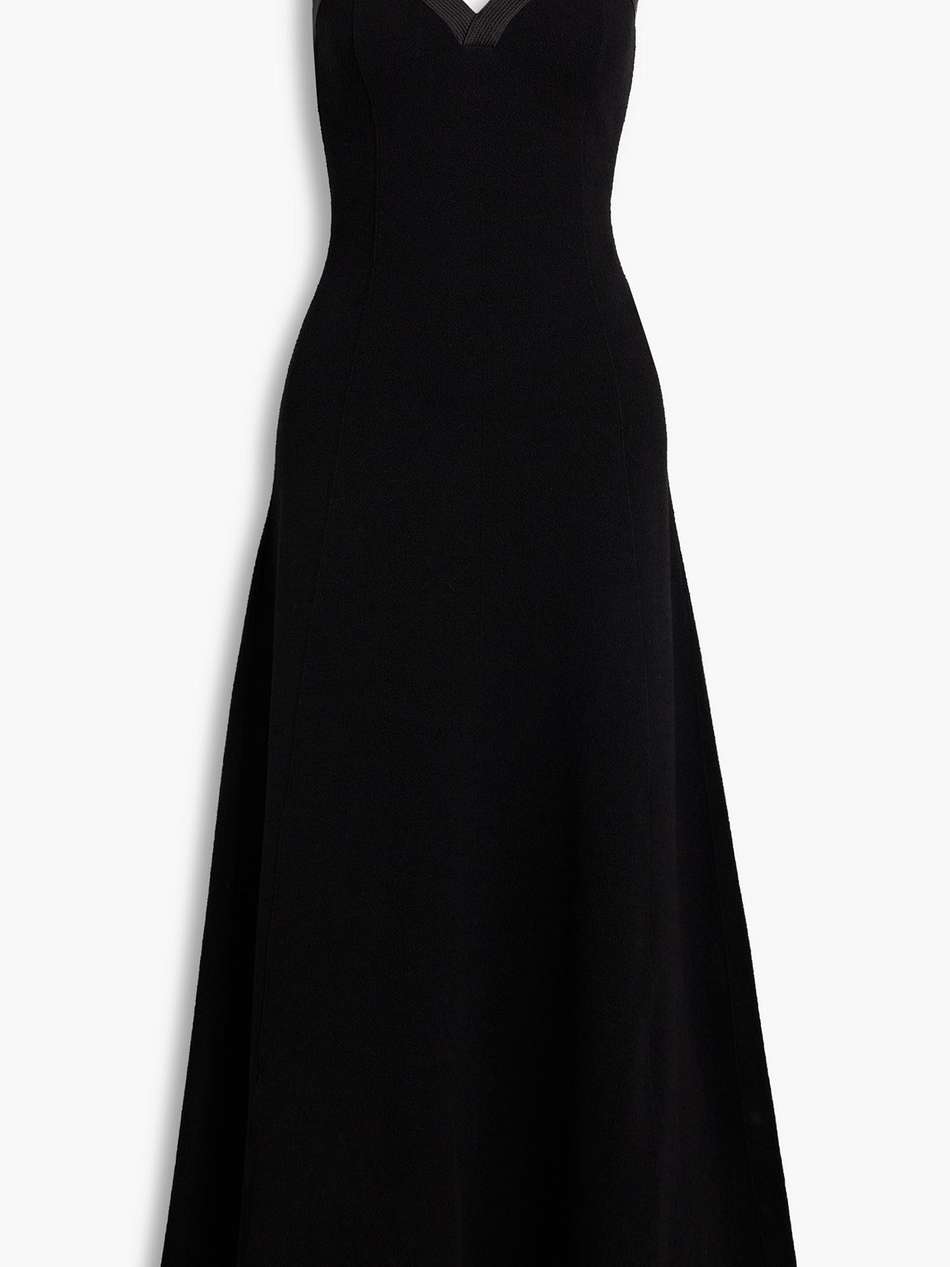 bouclé-knit cotton-blend maxi dress