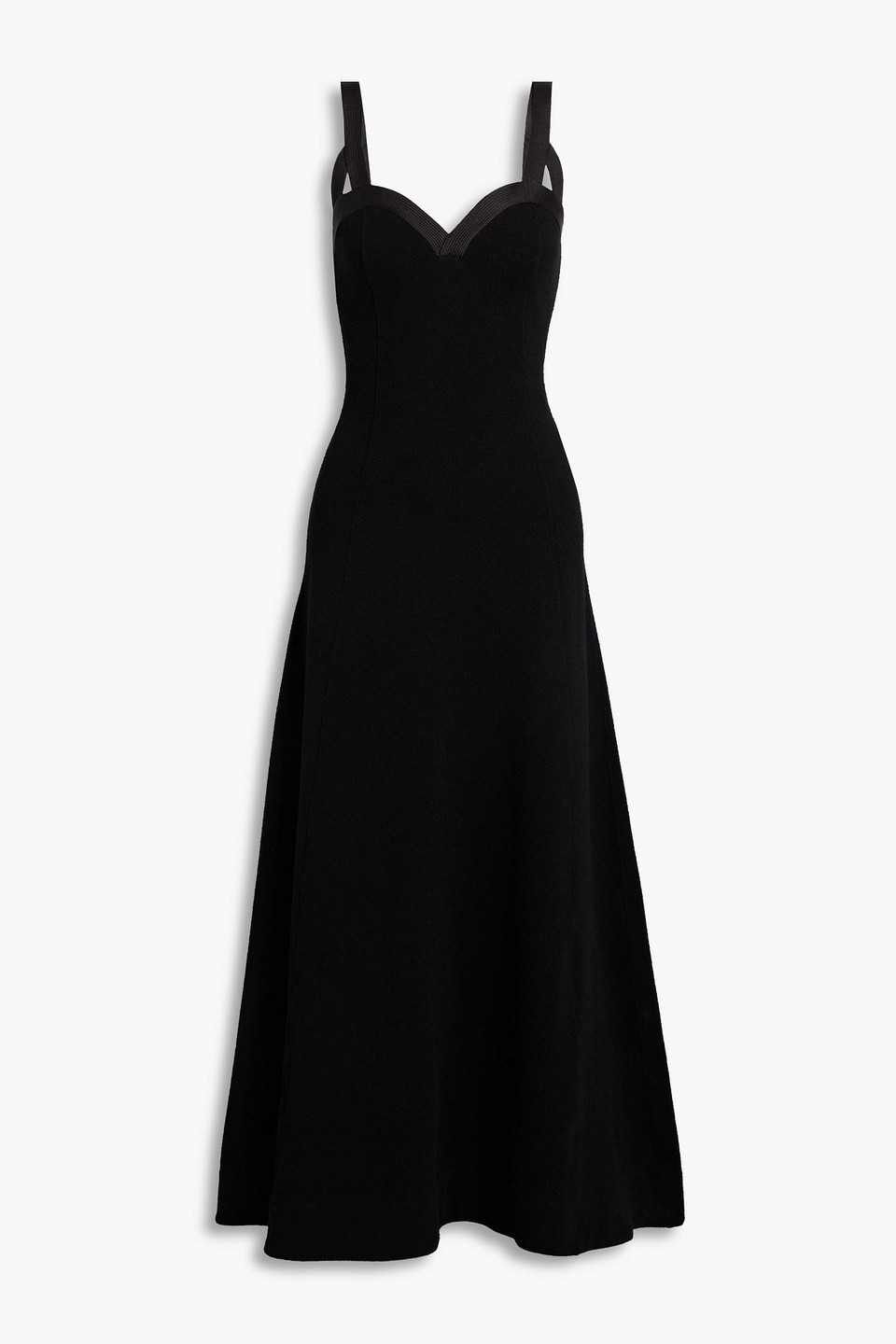 Jil Sander Bouclé-knit Cotton-blend Maxi Dress In Black