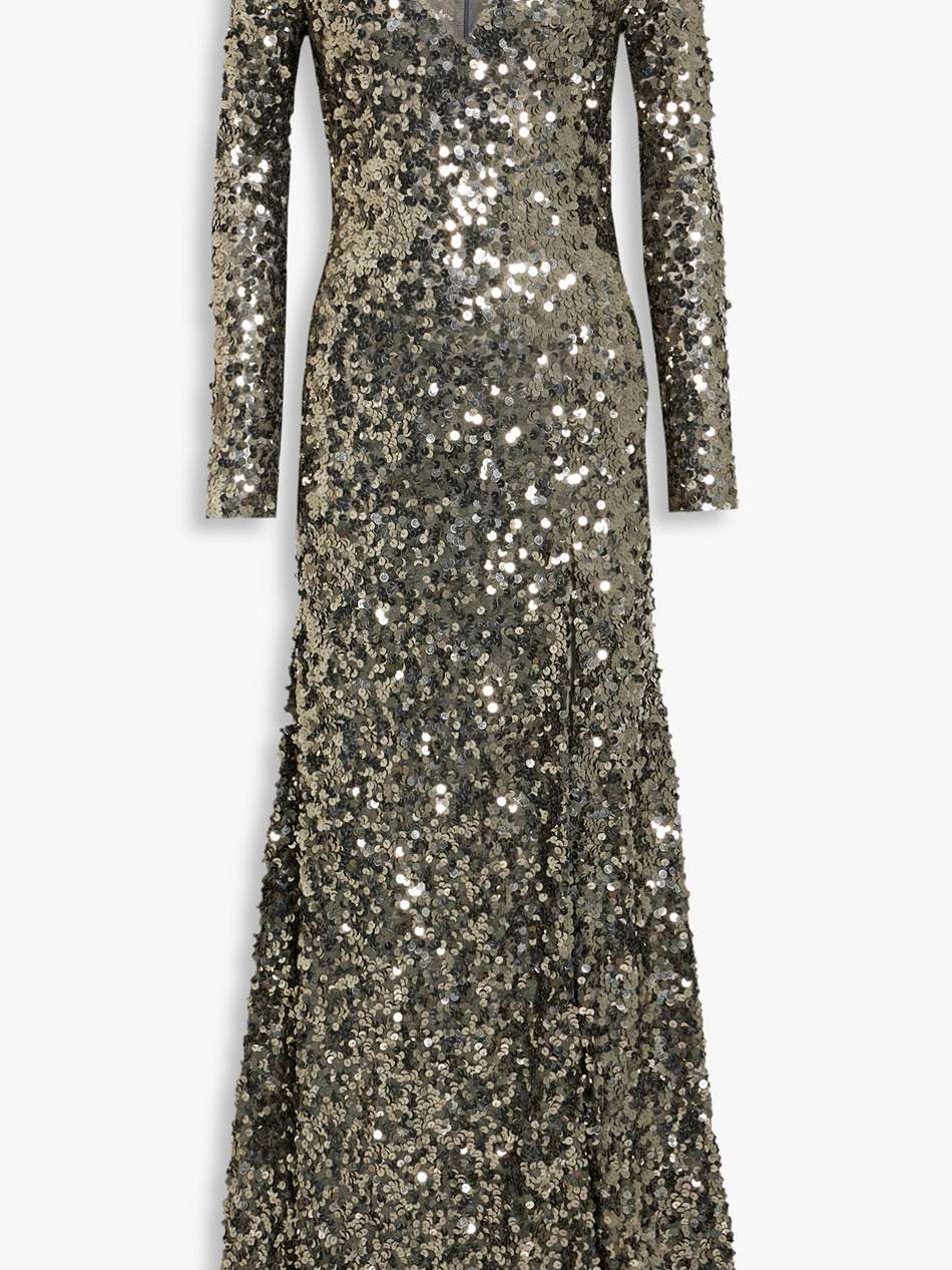 fleur sequined tulle gown