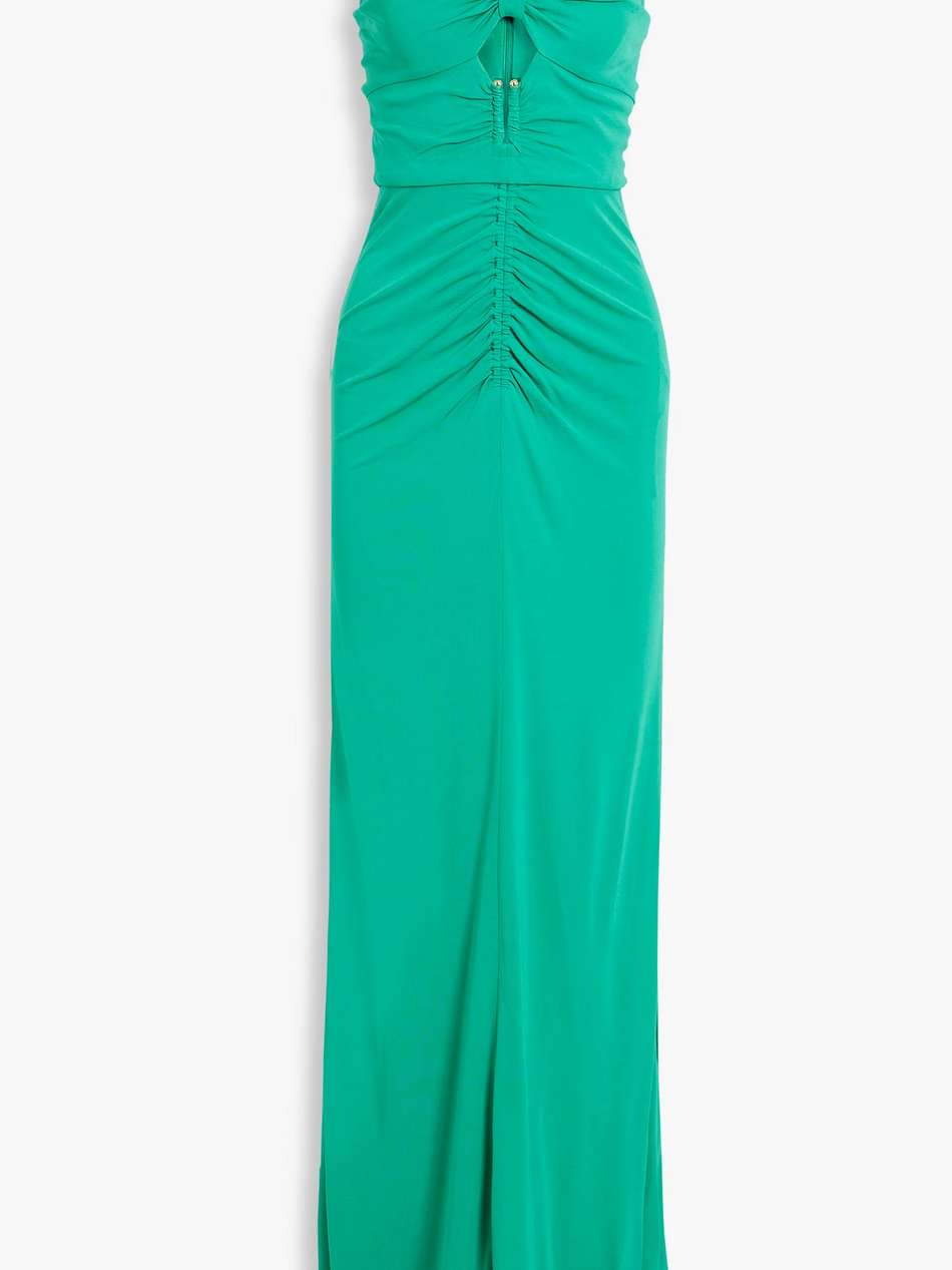 riccardo cutout ruched stretch-jersey gown