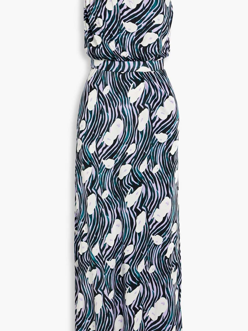 kiera one-shoulder printed jersey maxi dress