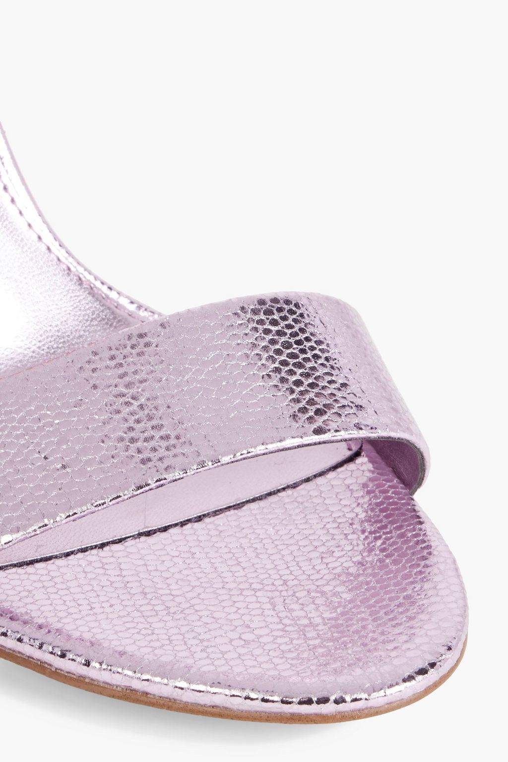 SAM EDELMAN Yaro mirrored and lizard-effect leather sandals