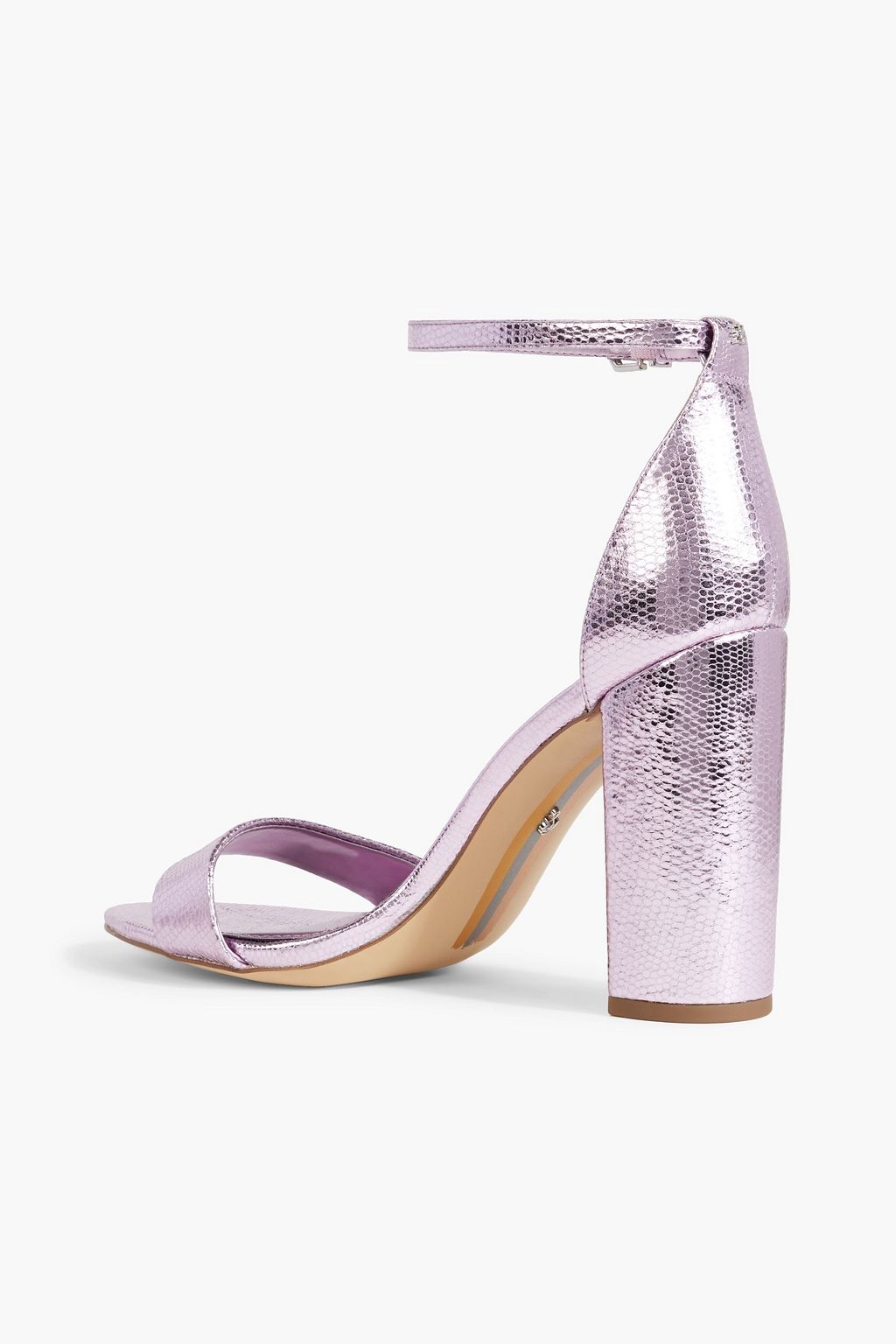 SAM EDELMAN Yaro mirrored and lizard-effect leather sandals