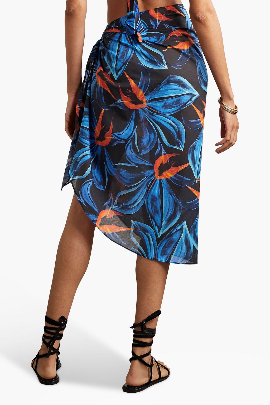 LOUISA BALLOU Floral-print cotton-voile pareo
