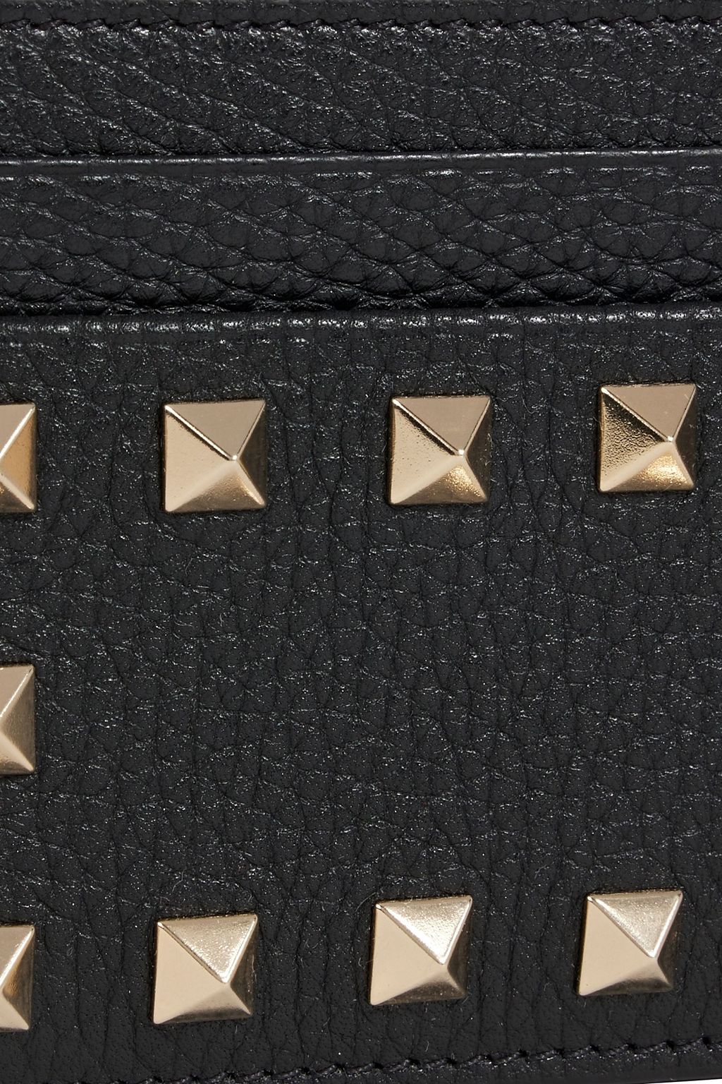 VALENTINO GARAVANI Rockstud pebbled-leather cardholder