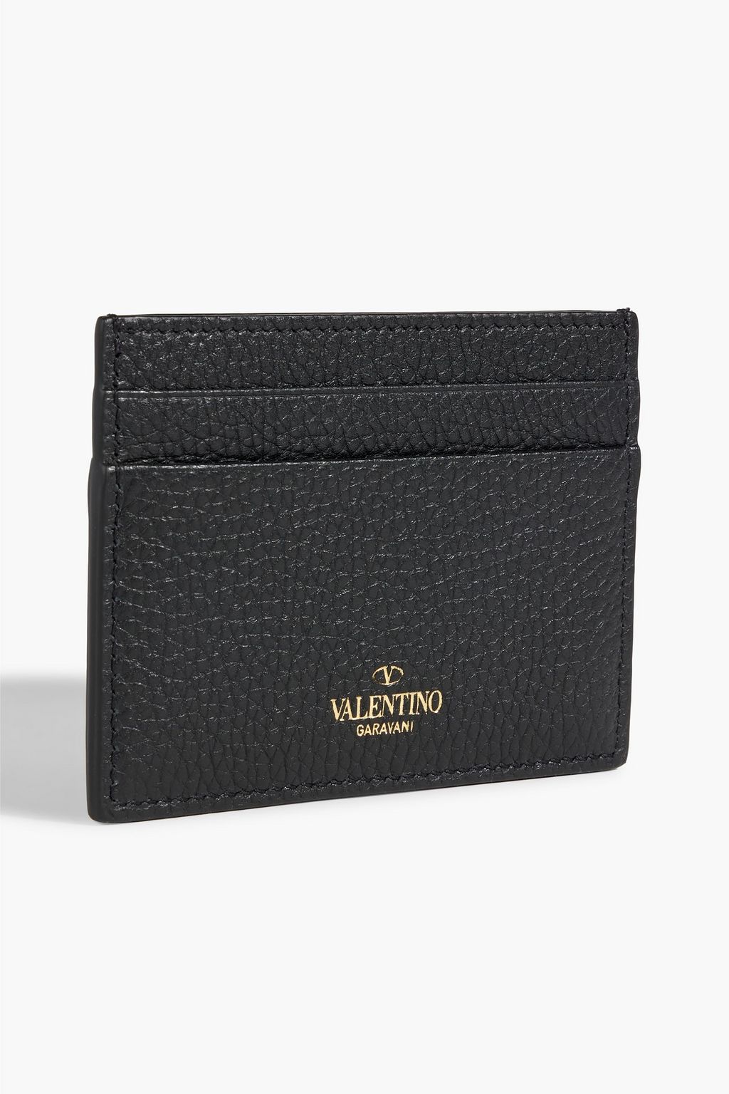 VALENTINO GARAVANI Rockstud pebbled-leather cardholder