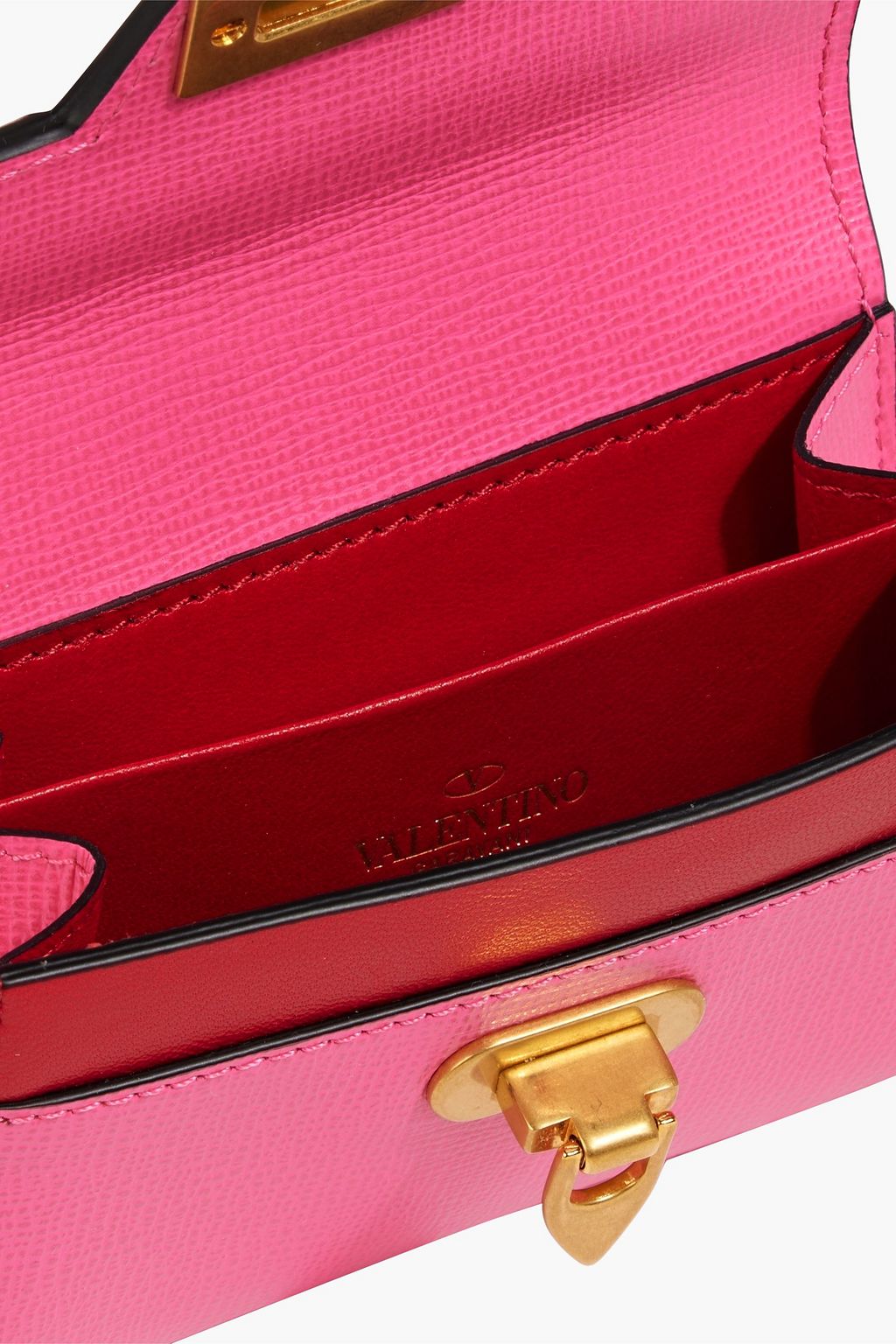 VALENTINO GARAVANI Rockstud textured-leather wallet