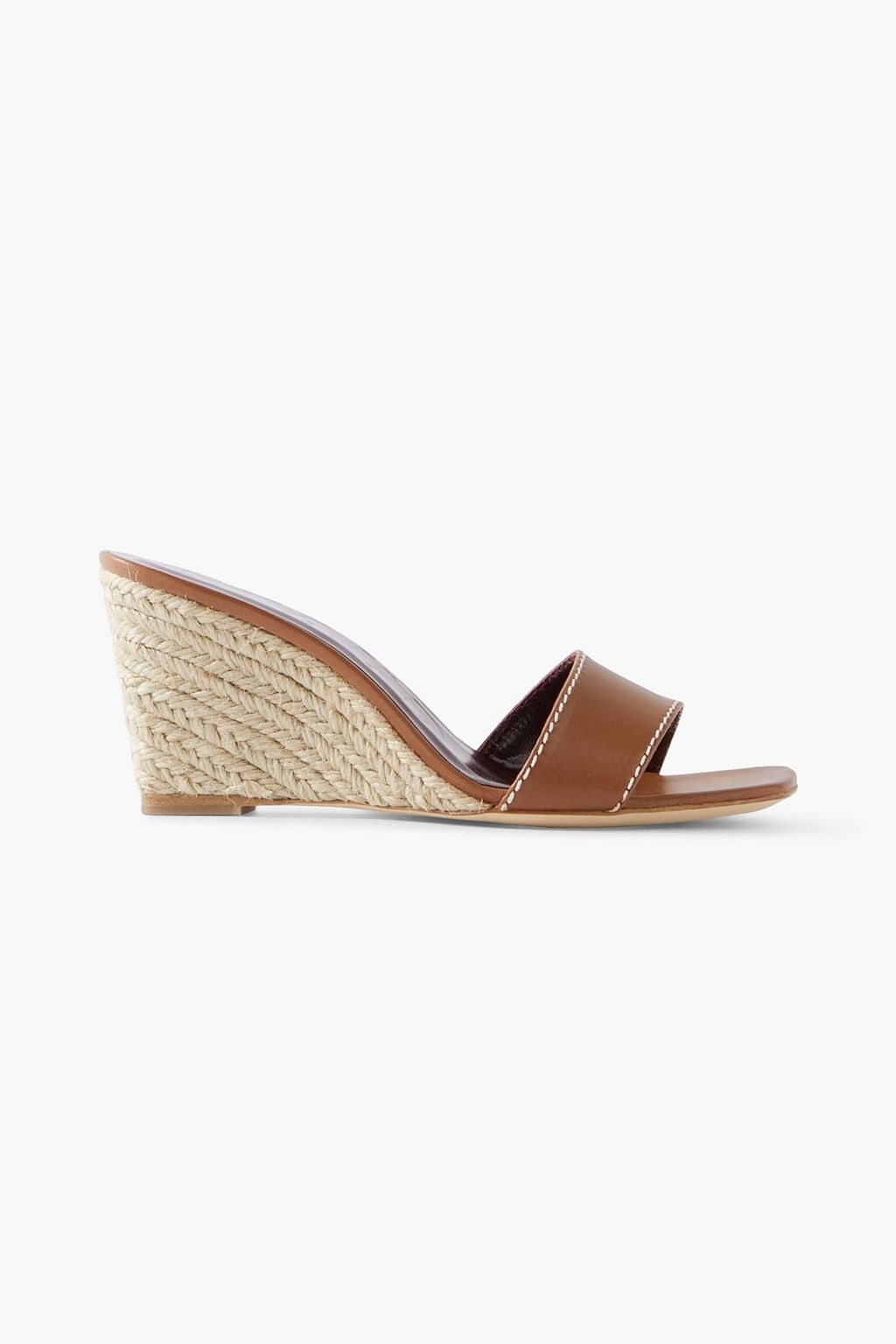 STAUD Billie leather espadrille wedge mules | THE OUTNET