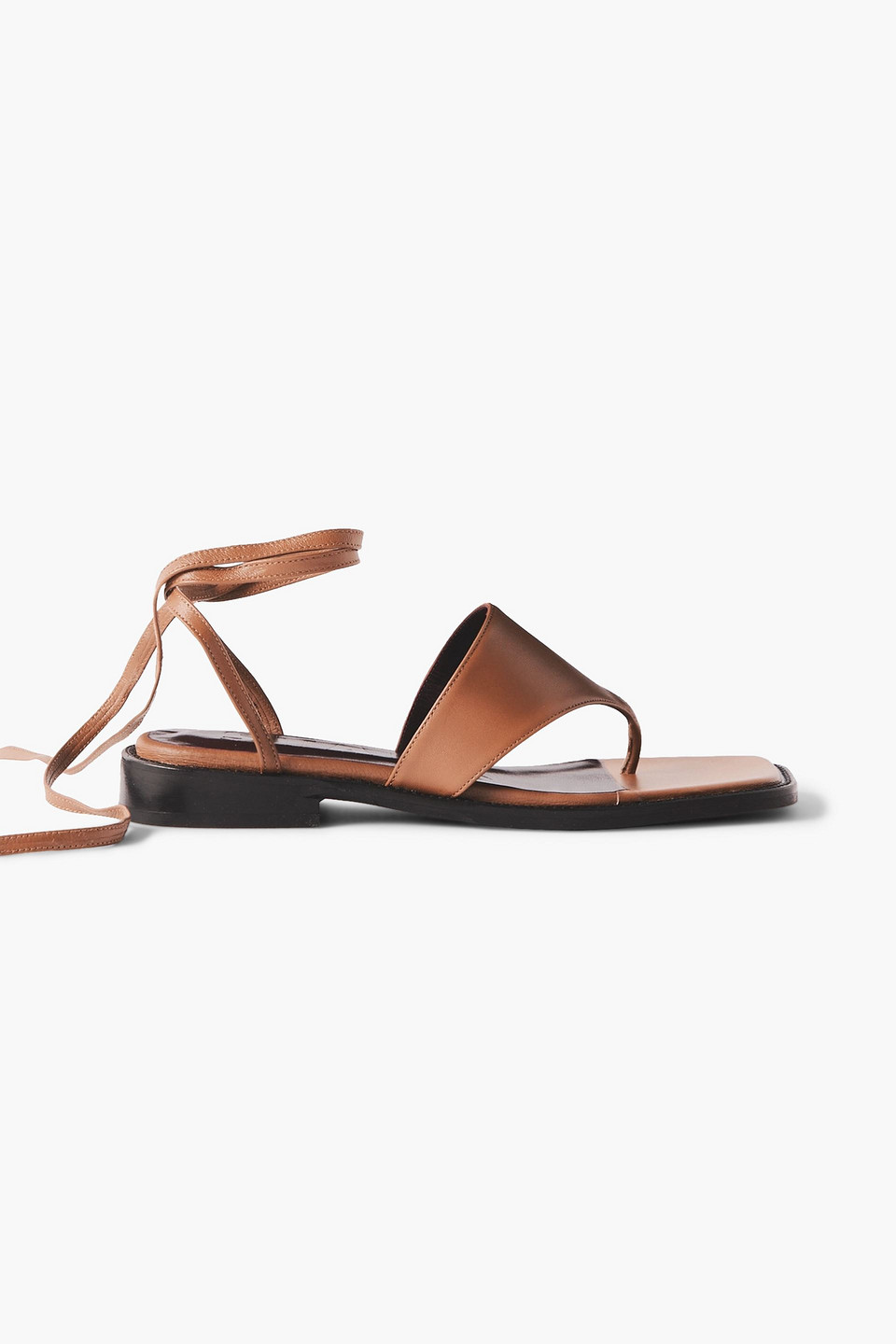 Staud Woman Thong Sandal Tan Size 9 Leather In Tan