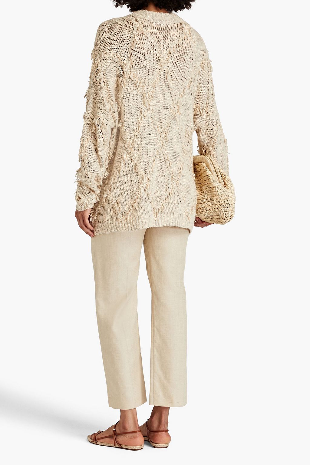 BRUNELLO CUCINELLI Bouclé linen and silk-blend cardigan
