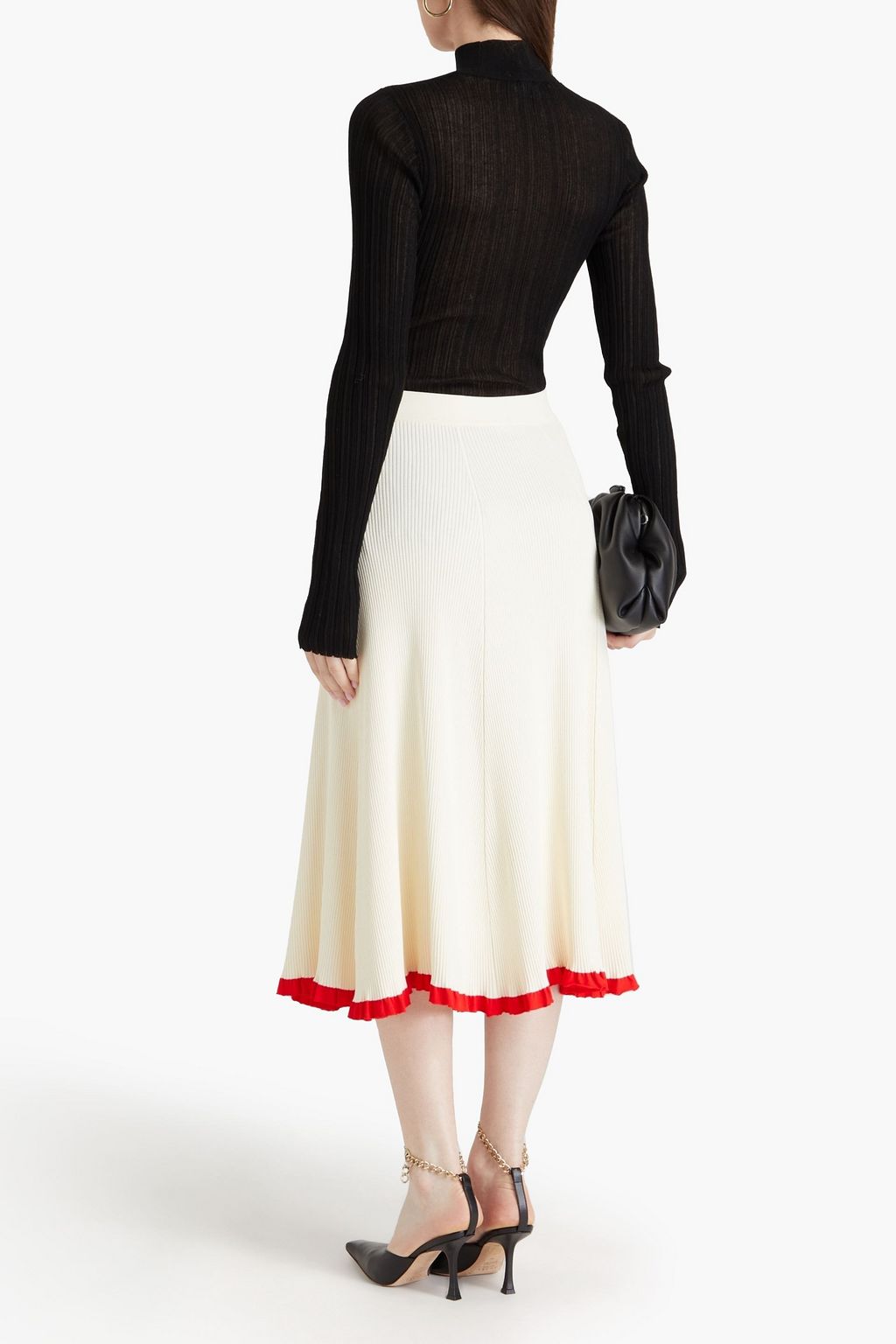 JIL SANDER Ribbed-knit midi skirt