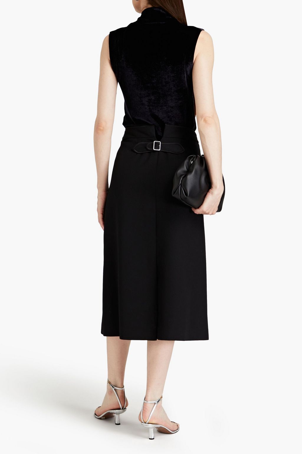 JIL SANDER تنورة متوسطة الطول من الصوف بأسلوب ملتف