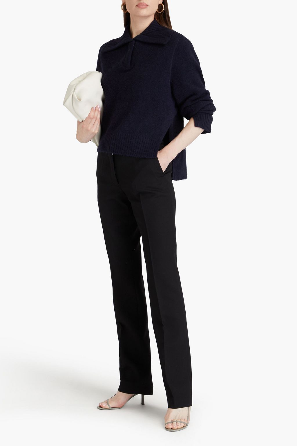 JIL SANDER بنطال من الصوف بأرجل مستقيمة