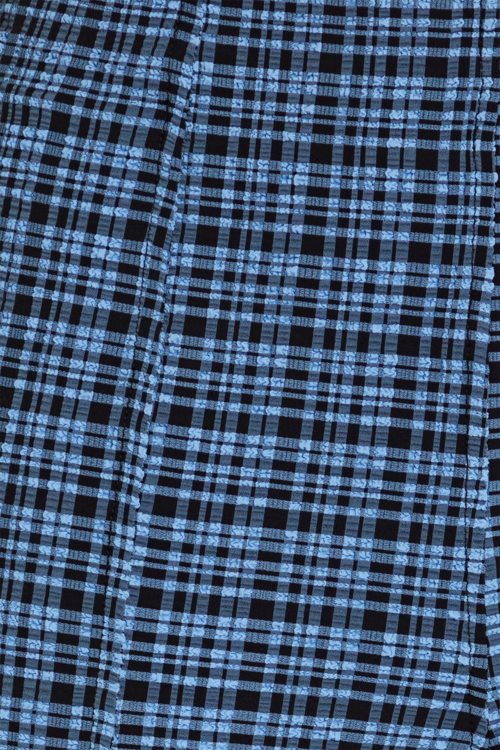 GANNI Checked seersucker flared pants