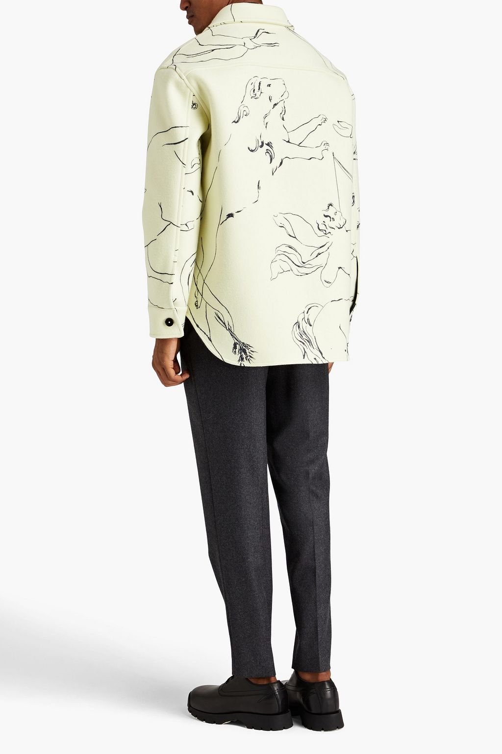 JIL SANDER Printed wool-felt overshirt