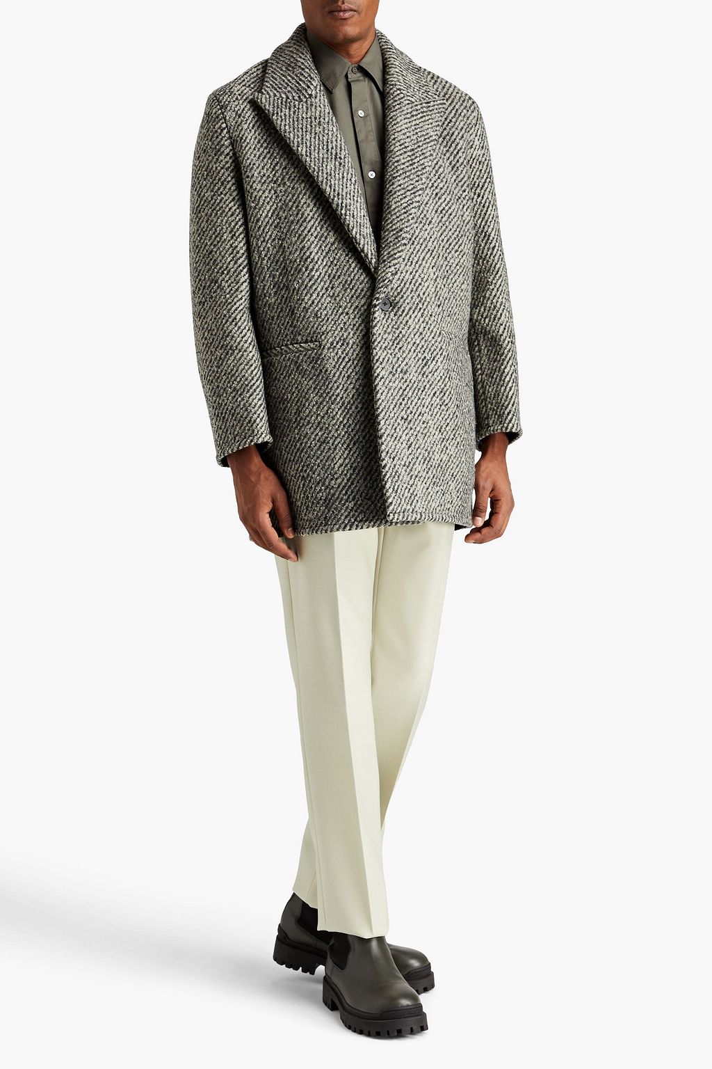 JIL SANDER Wool-blend bouclé coat