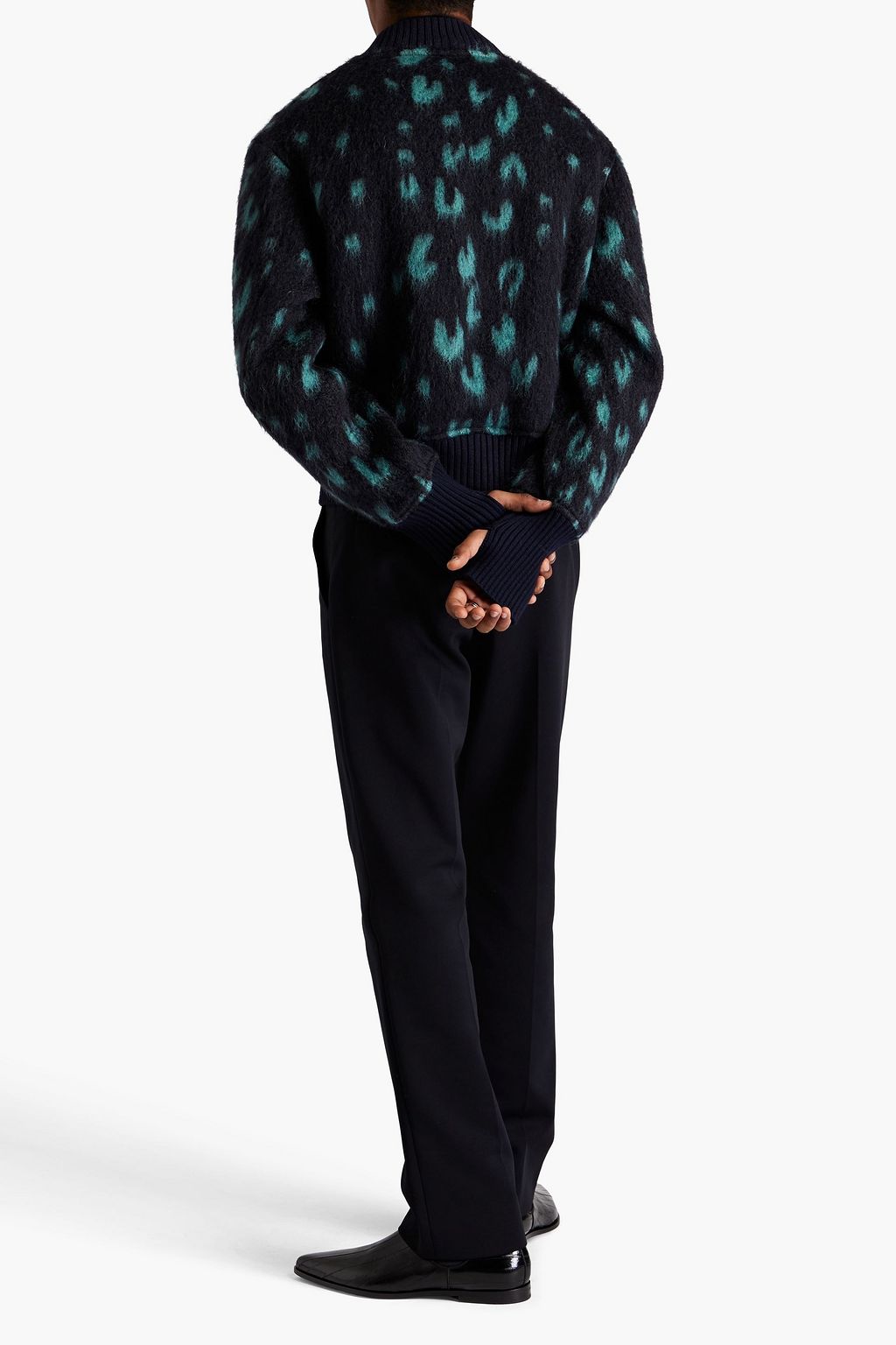 JIL SANDER Leopard-print brushed-felt bomber jacket