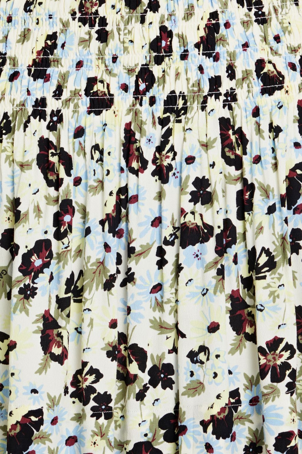 GANNI Shirred floral-print EcoVero™-blend crepe mini skirt
