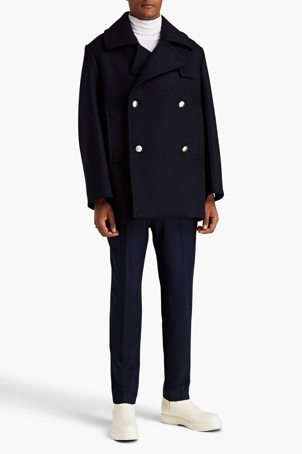JIL SANDER Wool-felt peacoat