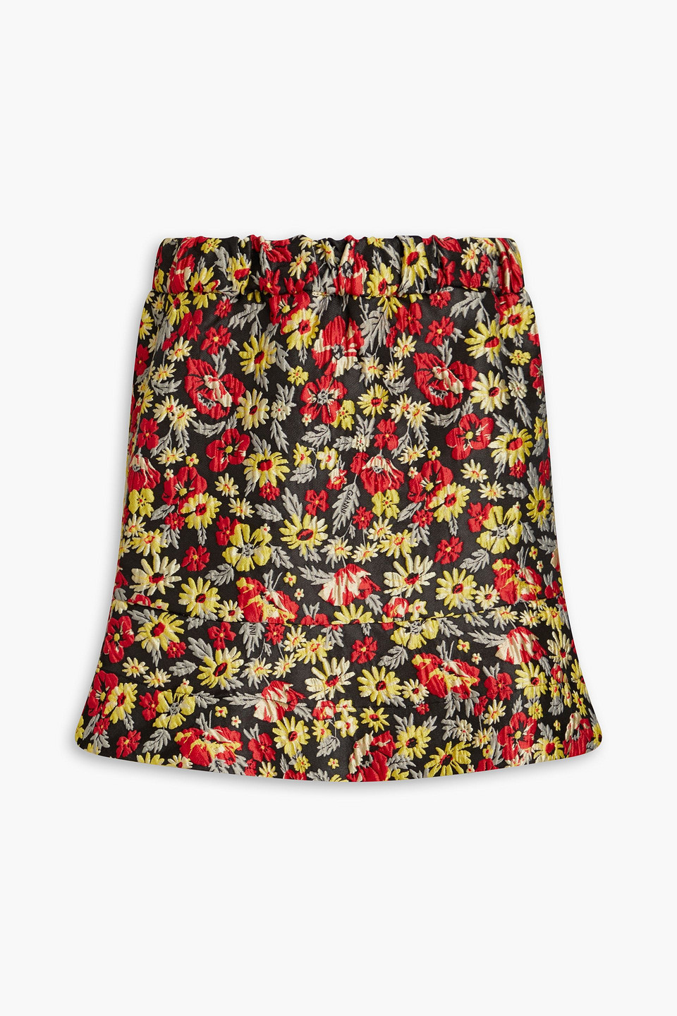 Floral-jacquard mini skirt