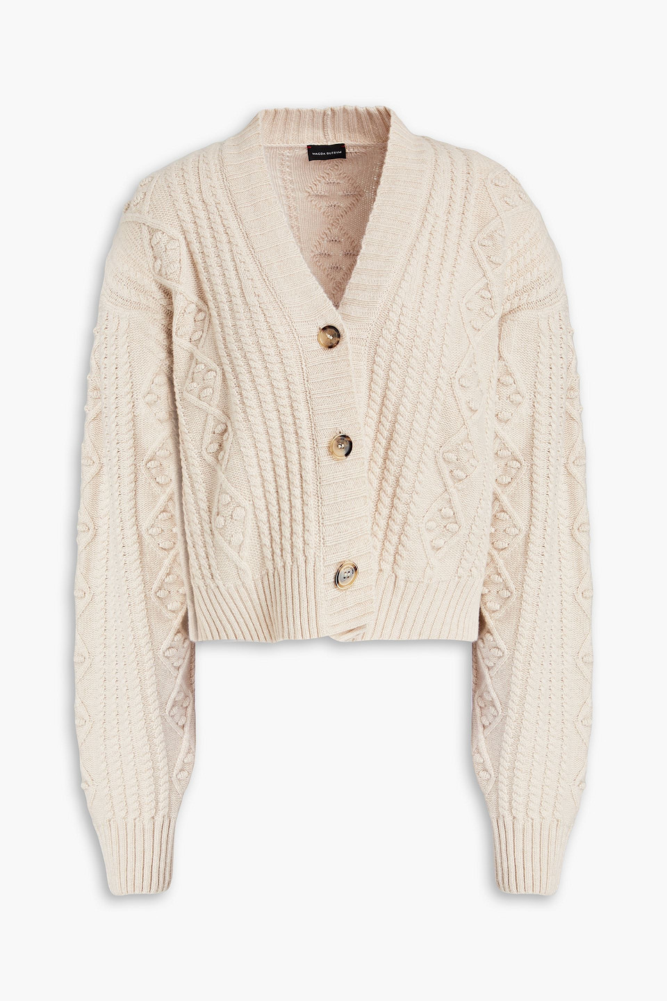 Magda Butrym Cardigan Aus Kaschmir Mit Zopfstrickmuster In Brown