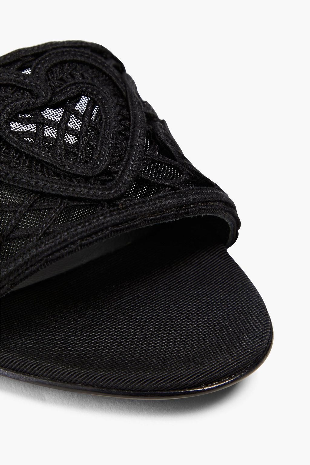 DOLCE&GABBANA Lace-paneled mesh slides