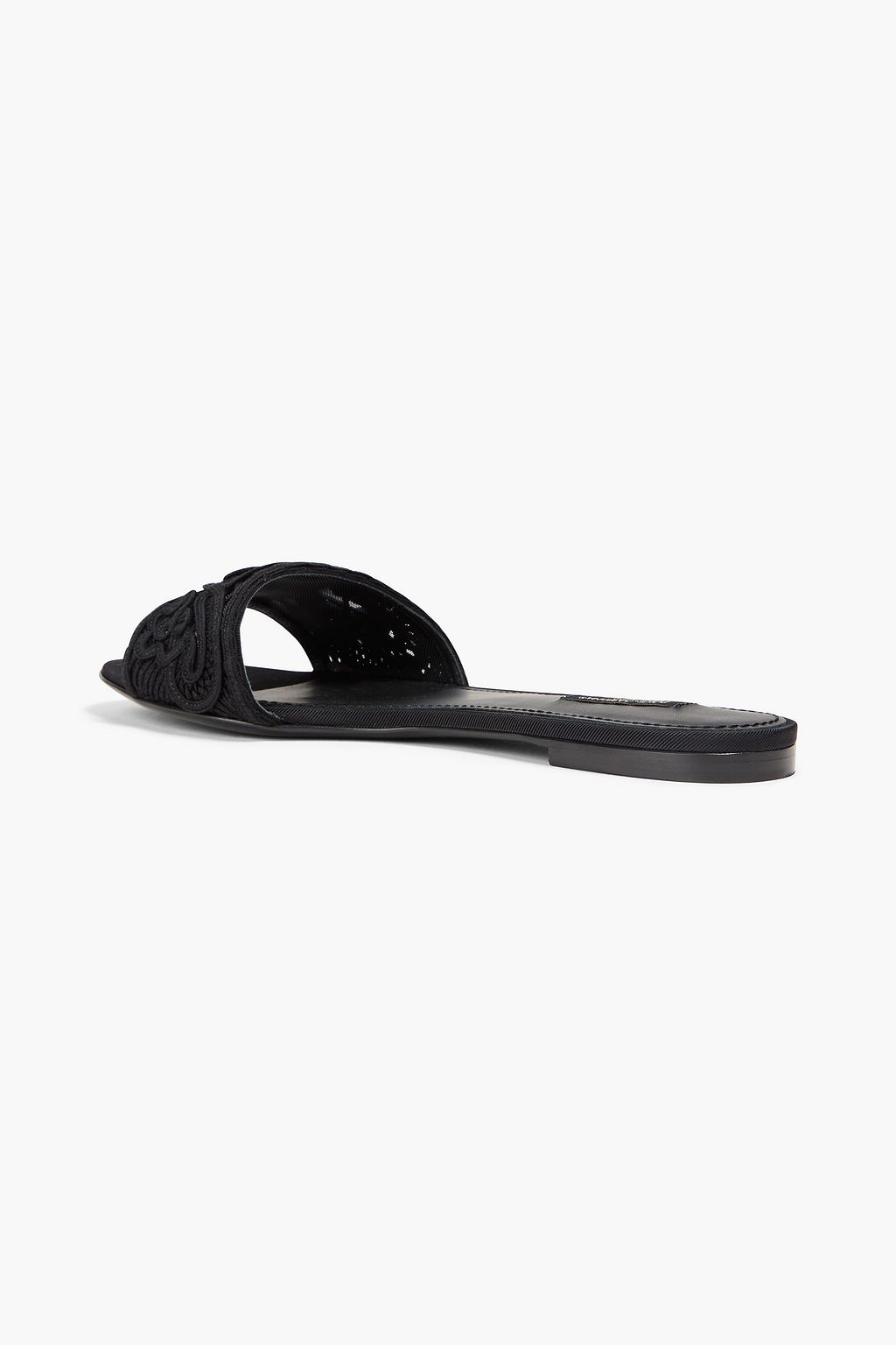 DOLCE&GABBANA Lace-paneled mesh slides