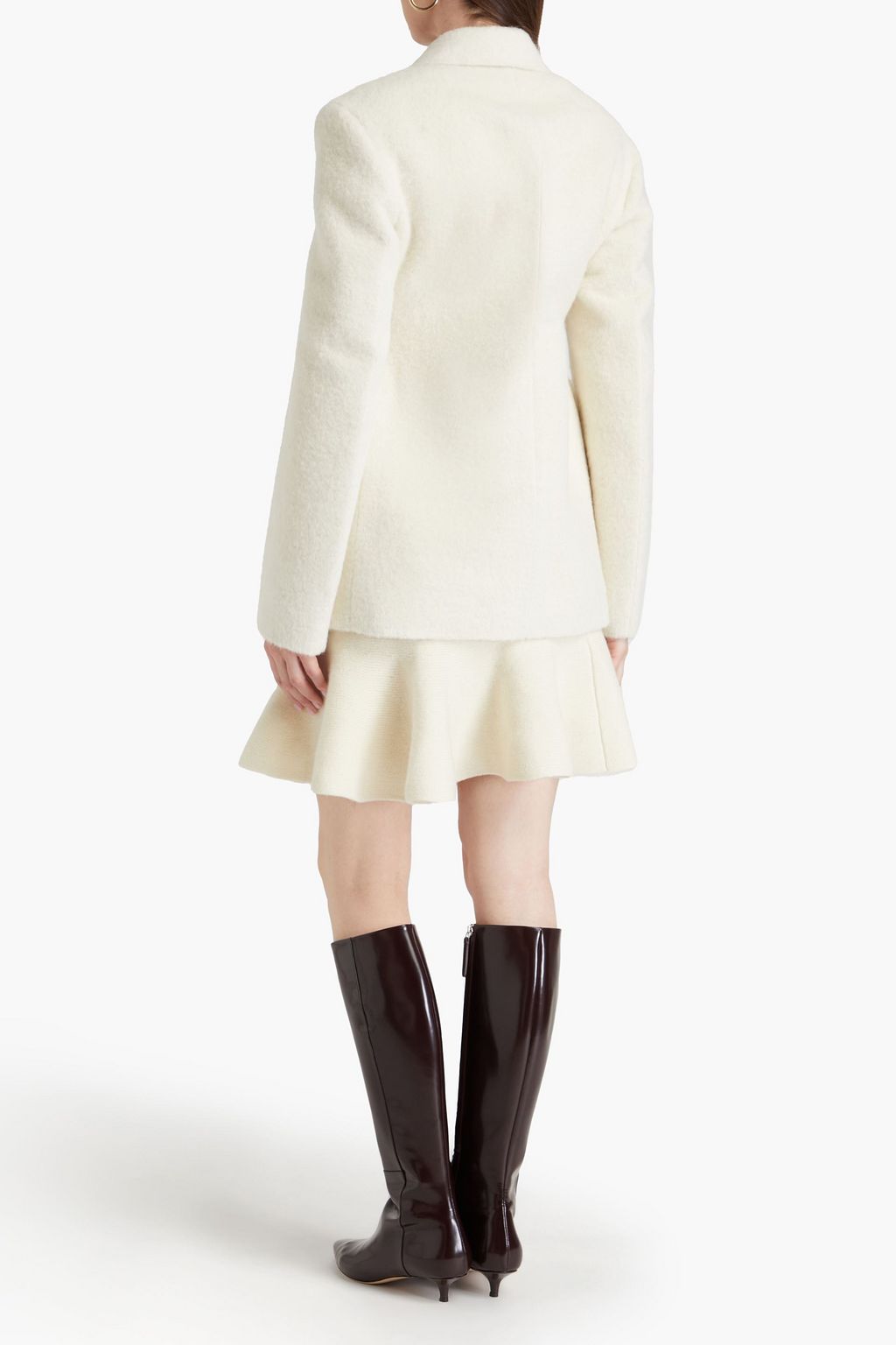 JIL SANDER Double-breasted brushed wool-blend jacket