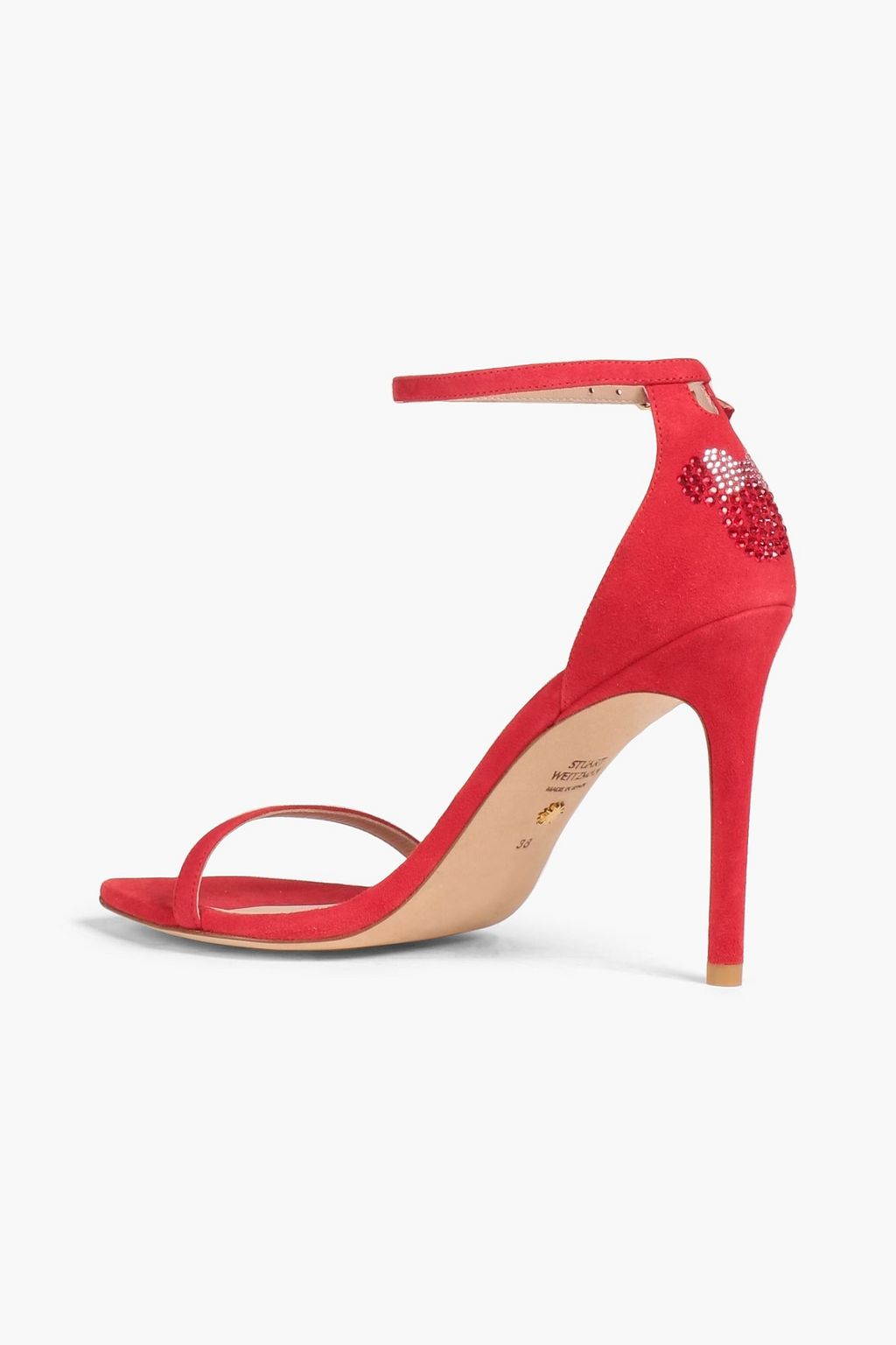 STUART WEITZMAN صندل «+ ديزني» من جلد السويد مزين بالكريستال