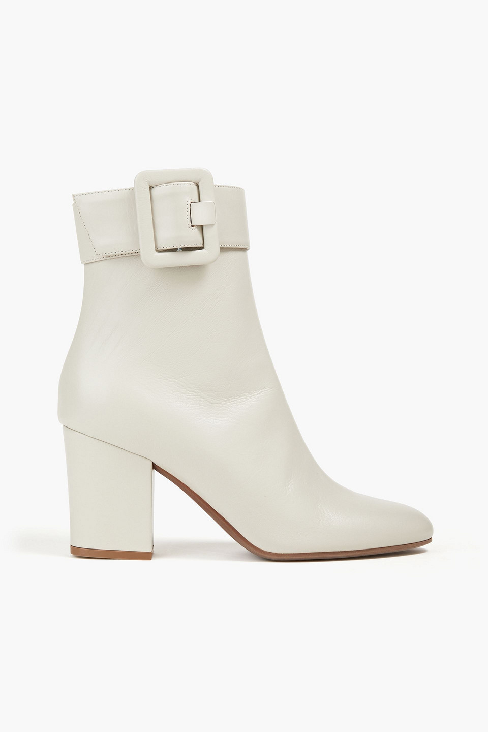 SERGIO ROSSI BUCKLED LEATHER ANKLE BOOTS