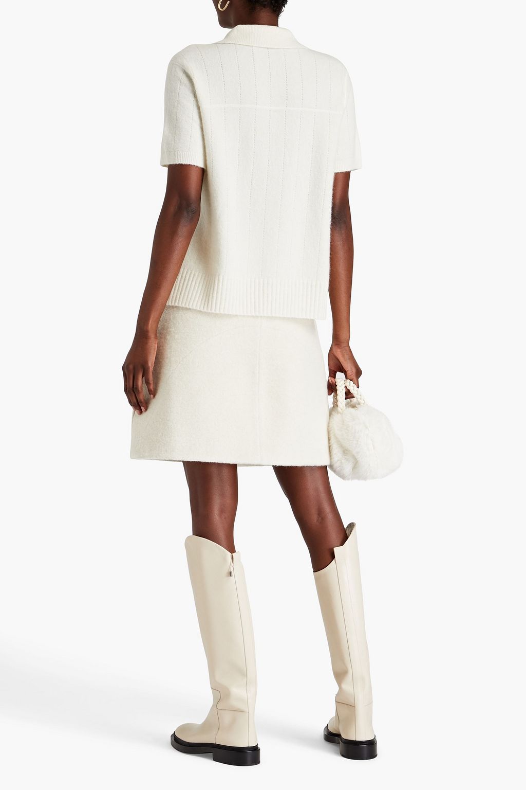 JIL SANDER 브러시드 울 미니 스커트