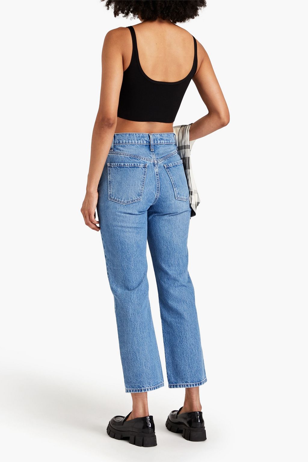 NOBODY DENIM جينز 'هاردي' قصير بأرجل مستقيمة وخصر عالٍ