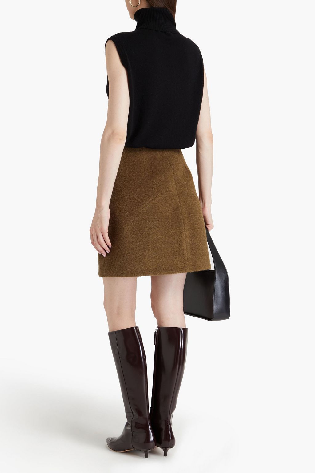 JIL SANDER 브러시드 울 미니 스커트