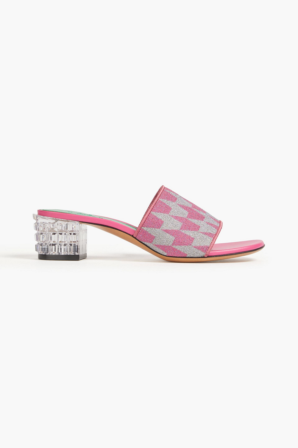 Marni Geometric-pattern Embellished Sandals In Pink