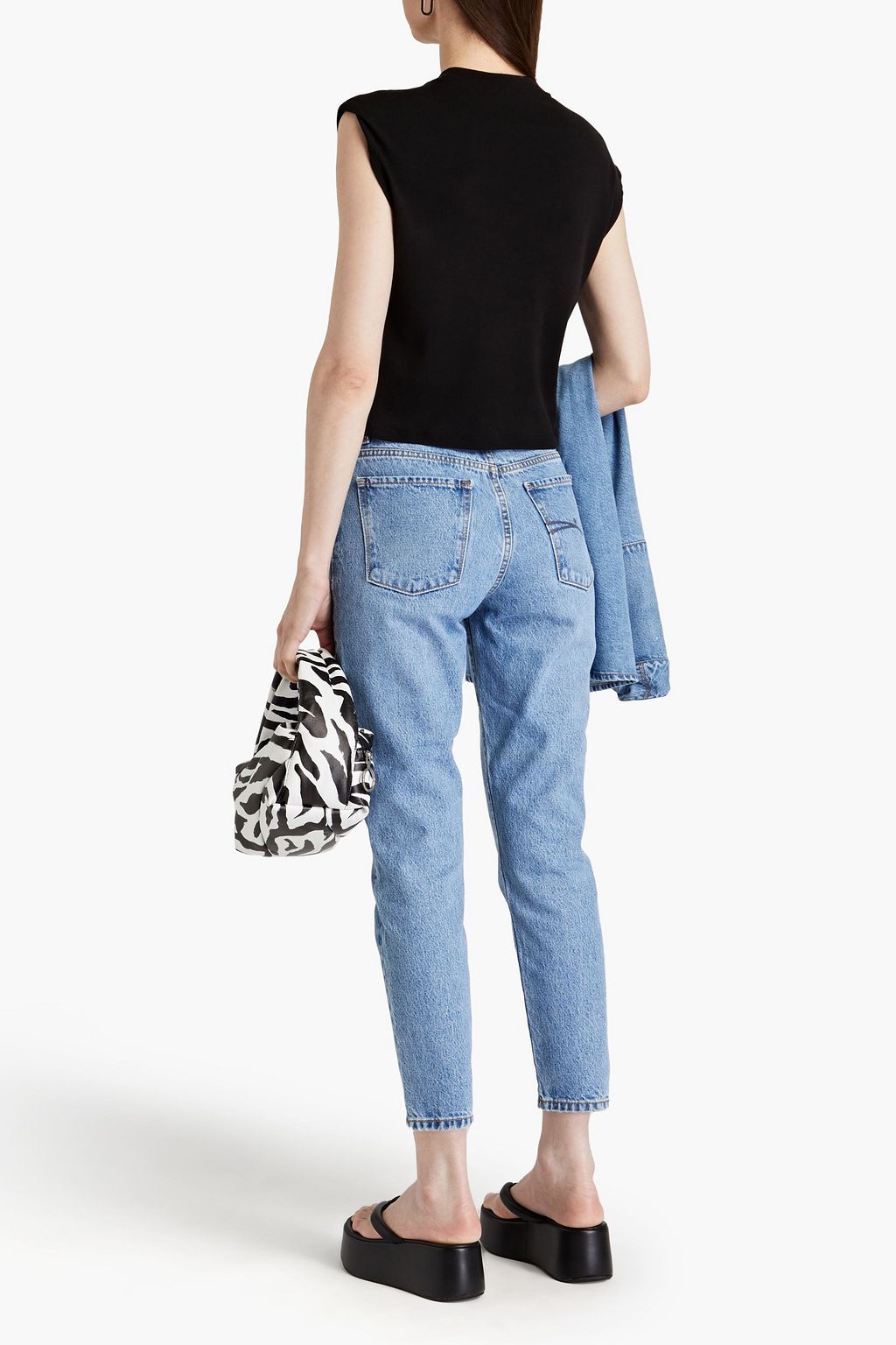 NOBODY DENIM جينز 'بيسيت' قصير بأرجل ضيقة وخصر عالٍ