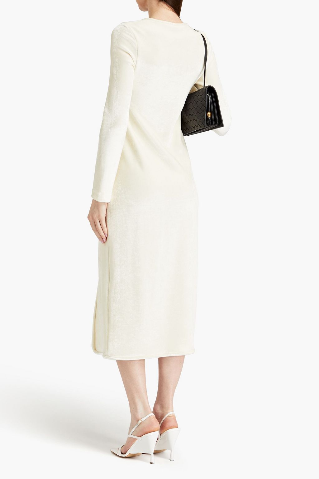 JIL SANDER فستان متوسط الطول من المخمل