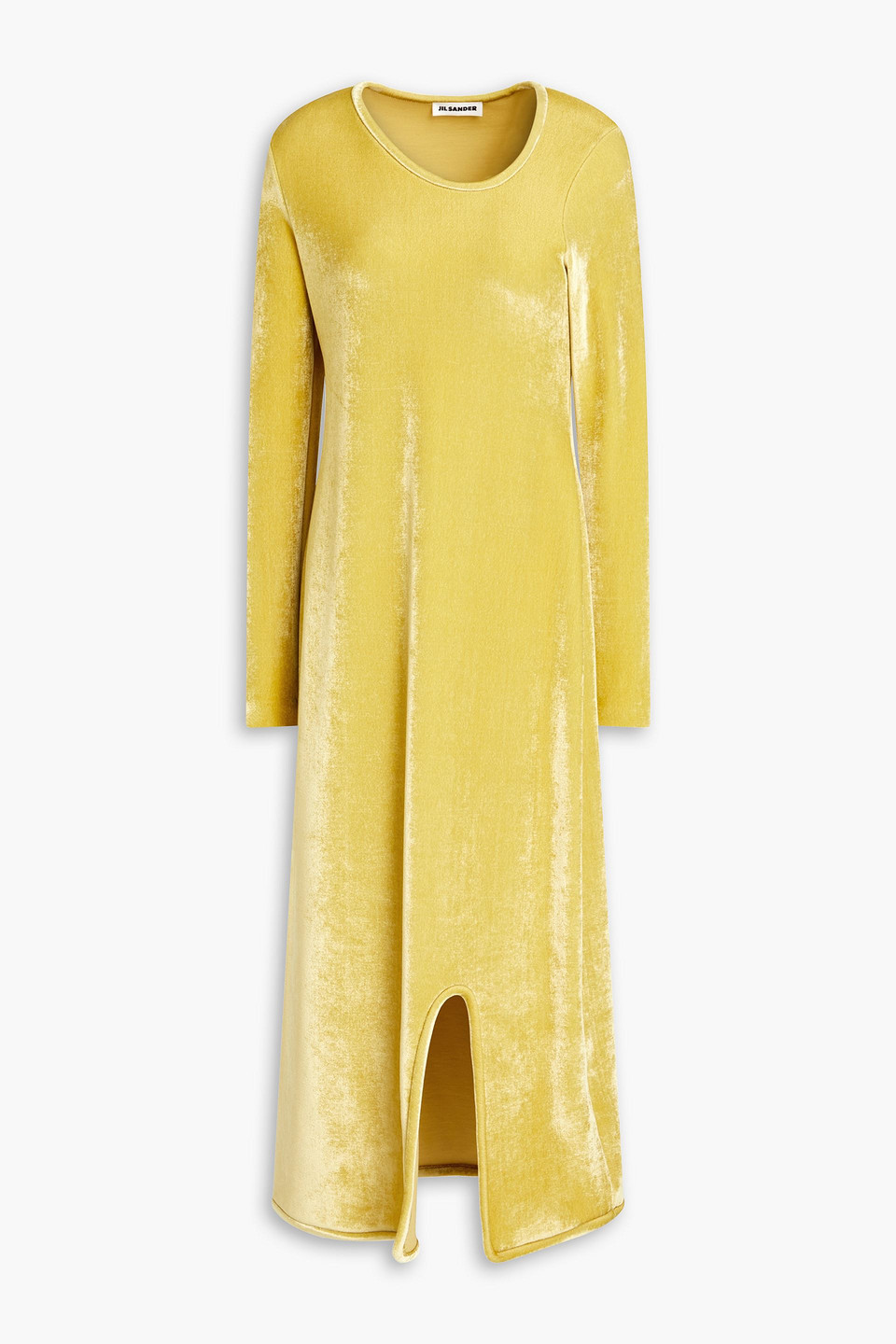 Jil Sander - Velvet midi dress - Yellow - FR 36